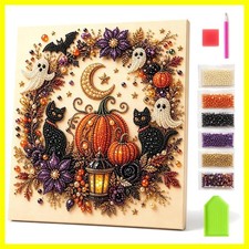 Halloween Pearl Art Kit, Diamond Art Painting Crafts Kit for Adults, Spooky C...