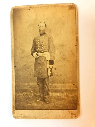 Vintage photograph of unidentified Civil War Union Officer by the Brady studio