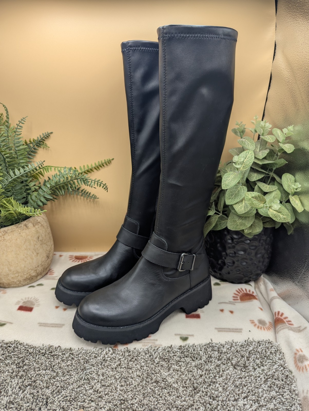 SAOLA Stivali sportivi donna Blondo Verona alti in pelle con zip misura 7 5M suola grossa nuovi