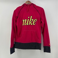 Nike Hoodie Women's Medium Pink Therma-FIT Pullover Thumbholes 654769-691