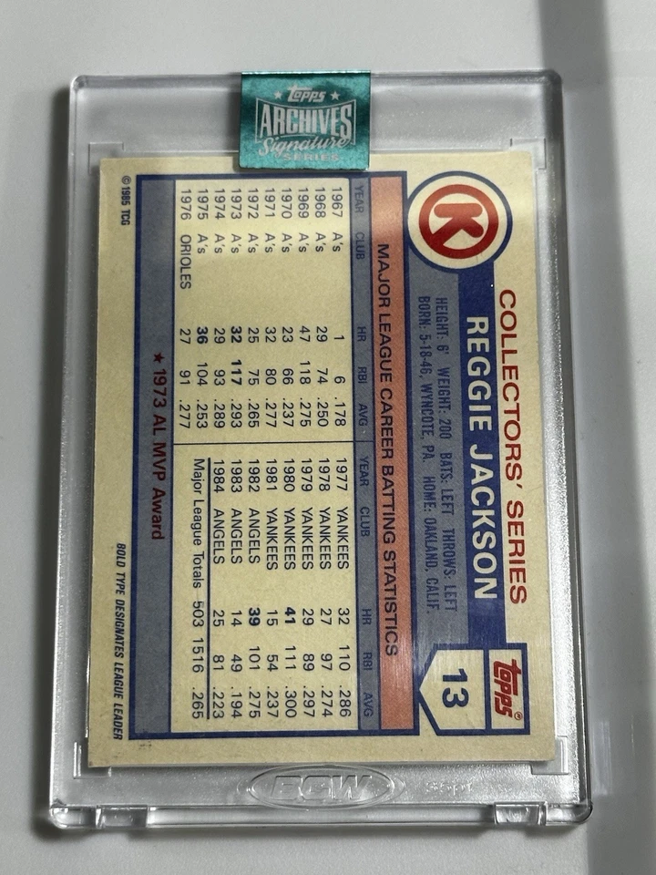 Serie Signature 2024 Topps Archives Reggie Jackson 1/1 Yankees Angels A’s Foto 2 de 2