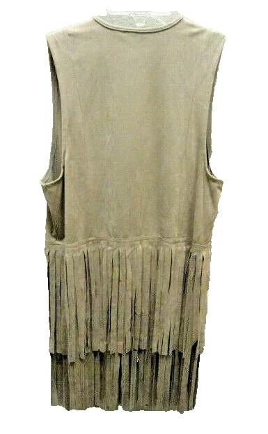 Love by Design Faux Suede Knit Double Fringe Costume Vest sz M  - Image 2 of 3