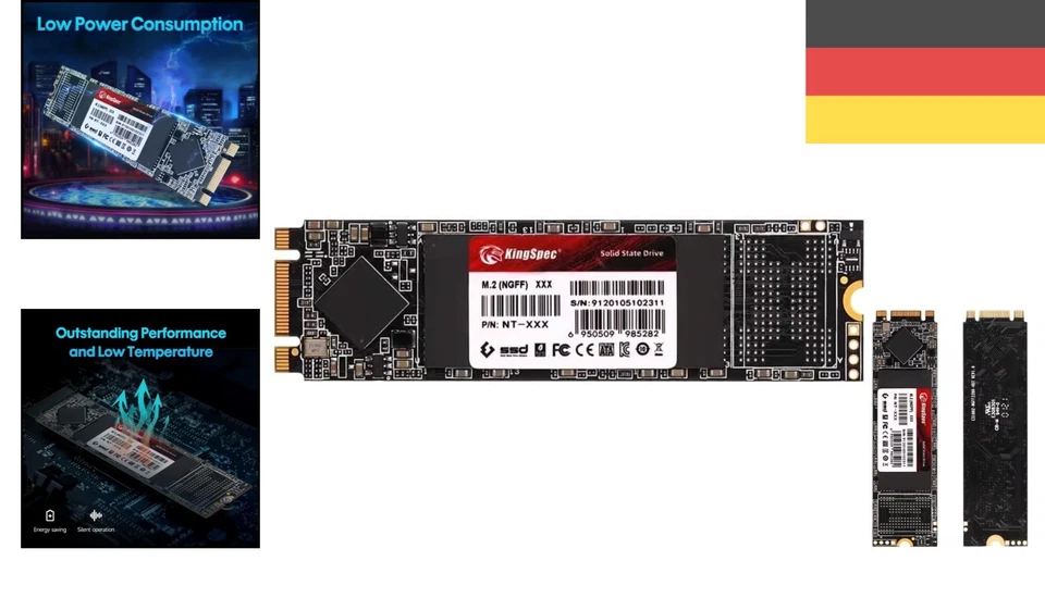 M.2 SSD 256GB - Blitzschnelle SATA III mit 580 MB/s für Laptops und Desktops - Bild 2 von 4
