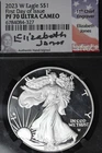 2023 W NGC PF70 ULTRA CAMEO AMERICAN SILVER EAGLE FIRST DAY OF ISSUE #B52752