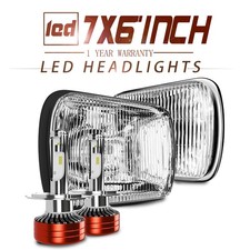 7x6 H6054 LED Headlights Square H4/9003 Glass Housing DRL Fog For Wrangler YJ