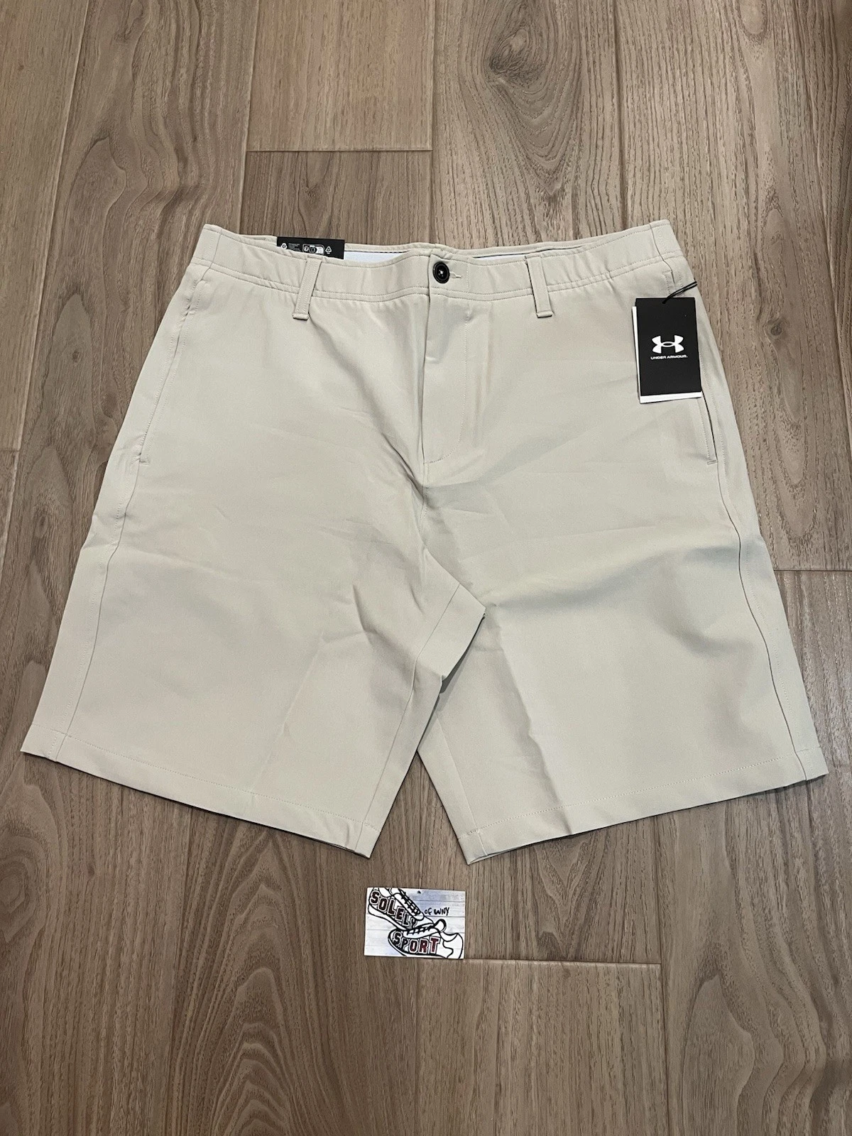 $70 New Under Armour Golf Shorts 10" Dri-FIT Khaki Tan Mens Size 36 PGA Speith
