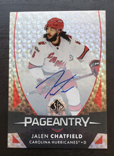 2023-24 SP Authentic Jalen Chatfield Pageantry Auto #P-44 Carolina Hurricanes