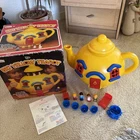 Vintage Blue Bird Big Yellow Teapot Player 1981 - with Figures Box & Accessories