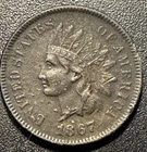 1867 Philadelphia Mint Indian Head Cent AU+