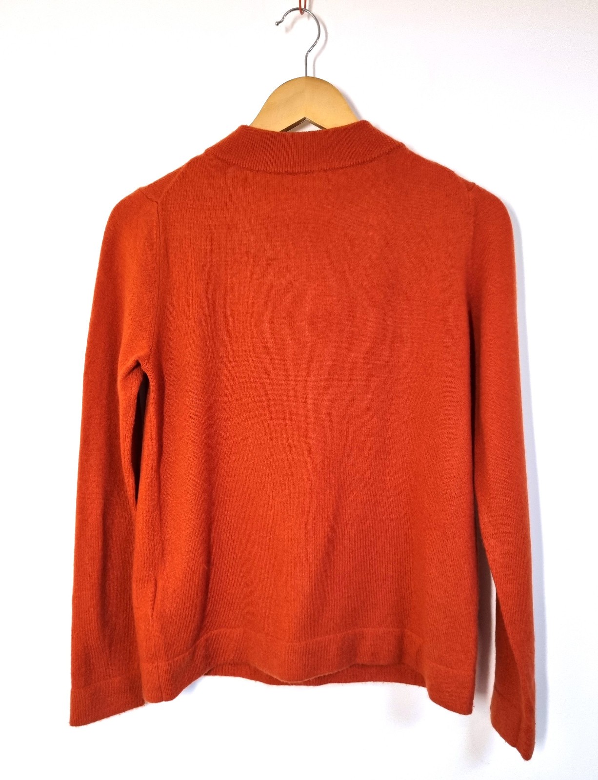 Hobbs Jumper Size S Orange Cashmere Wool Talia Bardot Neck image 4