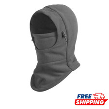 Winter Balaclava Fleece Ski Mask Face Cover Neck Warmer Hood Thermal Gray