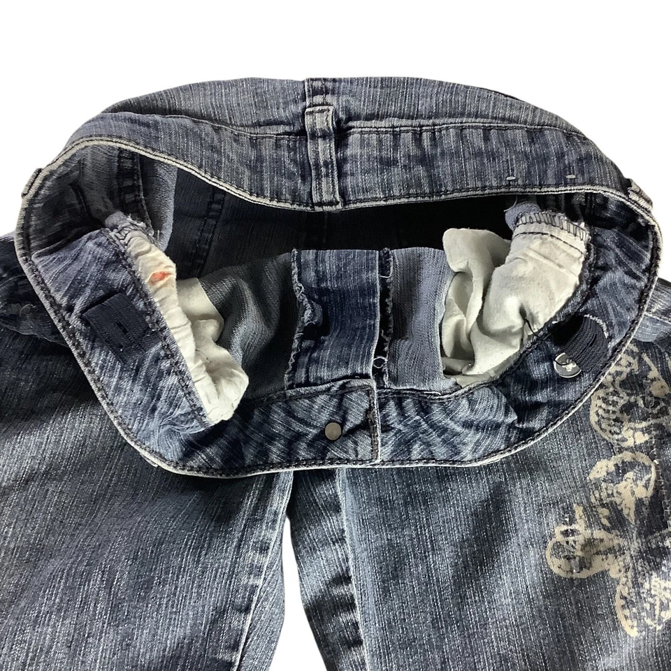 Bermudas vaqueras con estampado de mariposas para niñas talla 14 1/2 cintura elástica Foto 3 de 4
