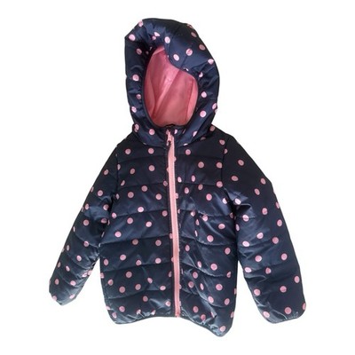 Carter's Toddler Girls Pink/blue Polka Dot lined windbreaker  Hooded Jacket  4T