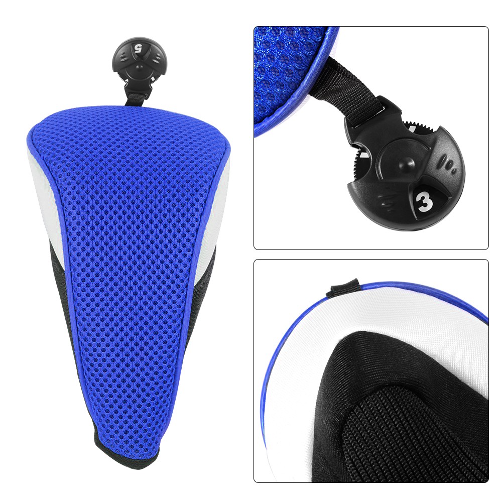 4 Pack Golf Club Head Covers Set w/ Interchangeable No.Tags for Hybrid & Utility
