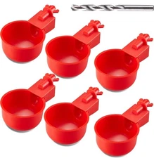 Chicken Water Cups, Automatic Waterer Kit for Poultry, 3/8 Inch Thread Filling P