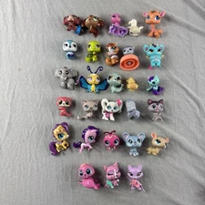 Littlest Pet Shop LPS Pets Lot Of 28 Toy Figures Cat Dog Horse Owl Turtle Mixed
