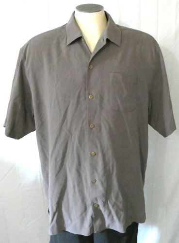 Tommy Bahama Freizeithemd grau XL SS bestickt schöne Beine Seide - Bild 4 von 8