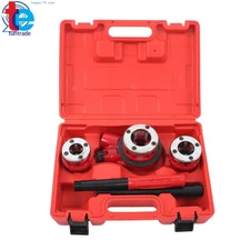 Pipe Threader 1/2" 3/4" 1" NPT Pipe Threading Tool Manual Ratchet With 3 Dies