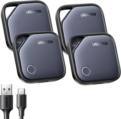 UGREEN Finetrack 4 Pack unterstützt USB C Aufladen, Bluetooth Tracker kompatibel