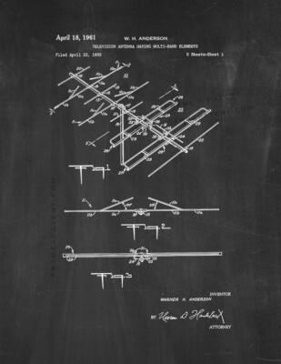 Television Antenna Having Multi-band Elements Patent Print Chalkboard