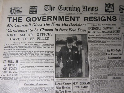 Die Abendnachrichten: 23. Mai 1945 - Die Regierung tritt zurück - GEBURTSTAGSZEITUNG