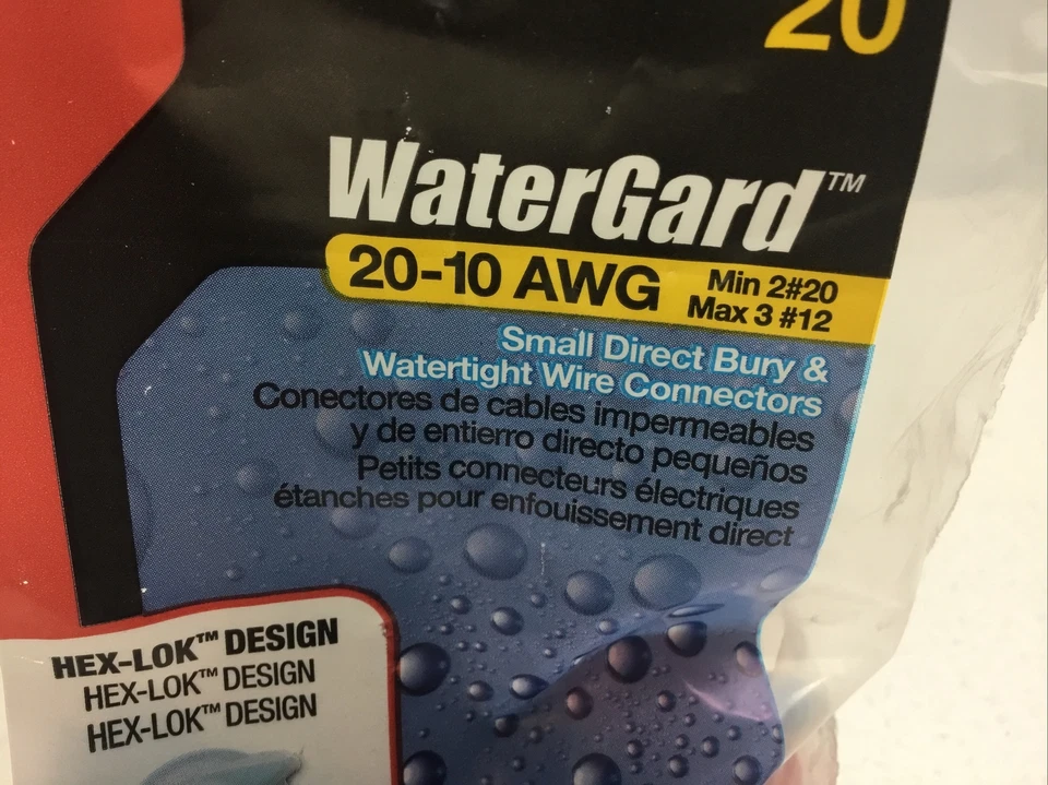 20 tuercas de conector de cable hermético Gardner Bender 25-1W1 10 AWG HEX-LOCK azul Foto 3 de 4