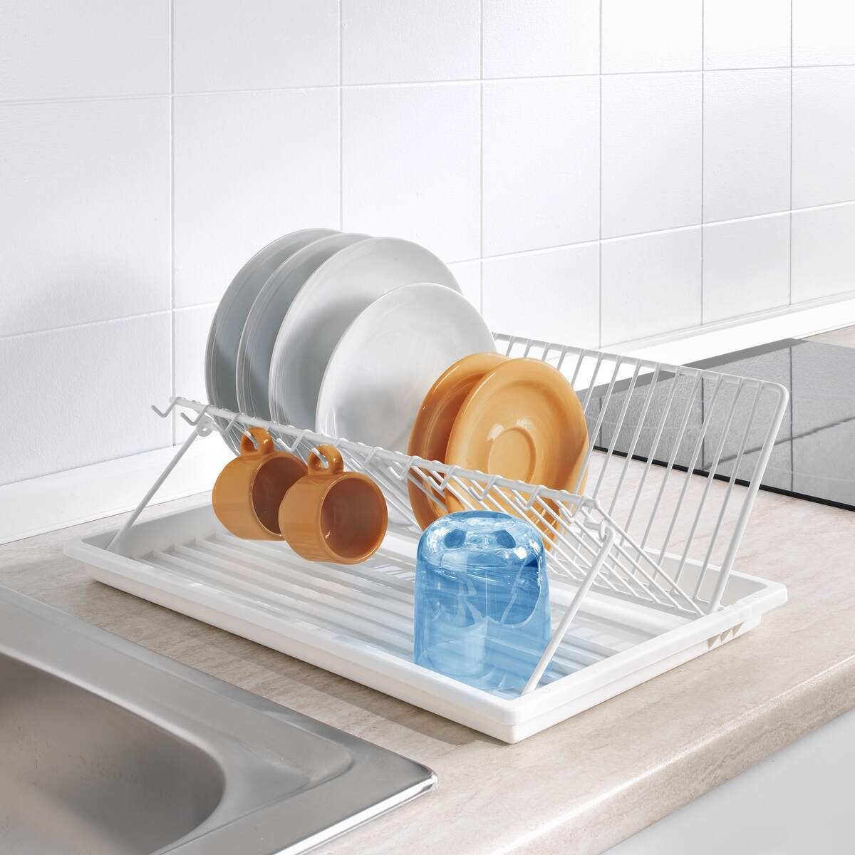 Metaltex Pratico Scolapiatti Pieghevole 29x42cm Bianco