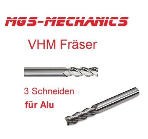 Una fresadora VHM diferentes tamaños para aluminio sin recubrimiento, 3 cortes - Imagen 1 de 5