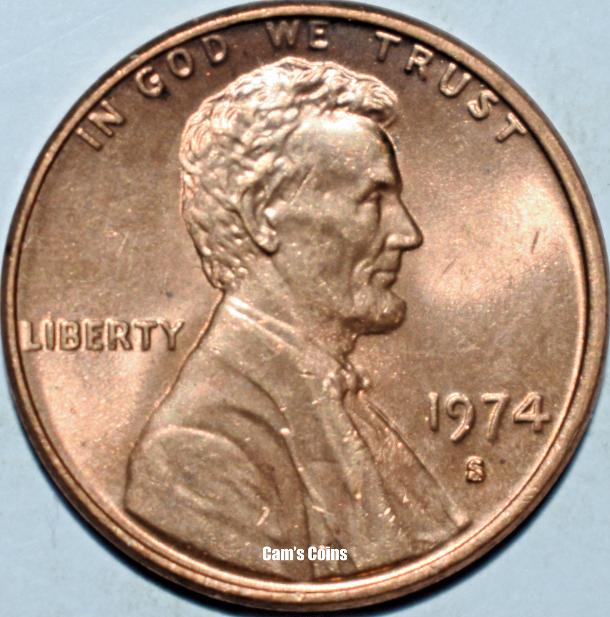 1974 S Lincoln Memorial Penny Brilliant Uncirculated BU Red Cent