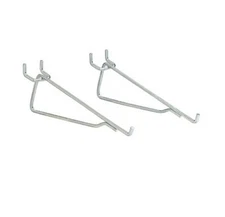 Ace  Zinc Plated  1/4in Silver  Steel  8 inch  Shelf Bracket Peg Hooks  Set of 2