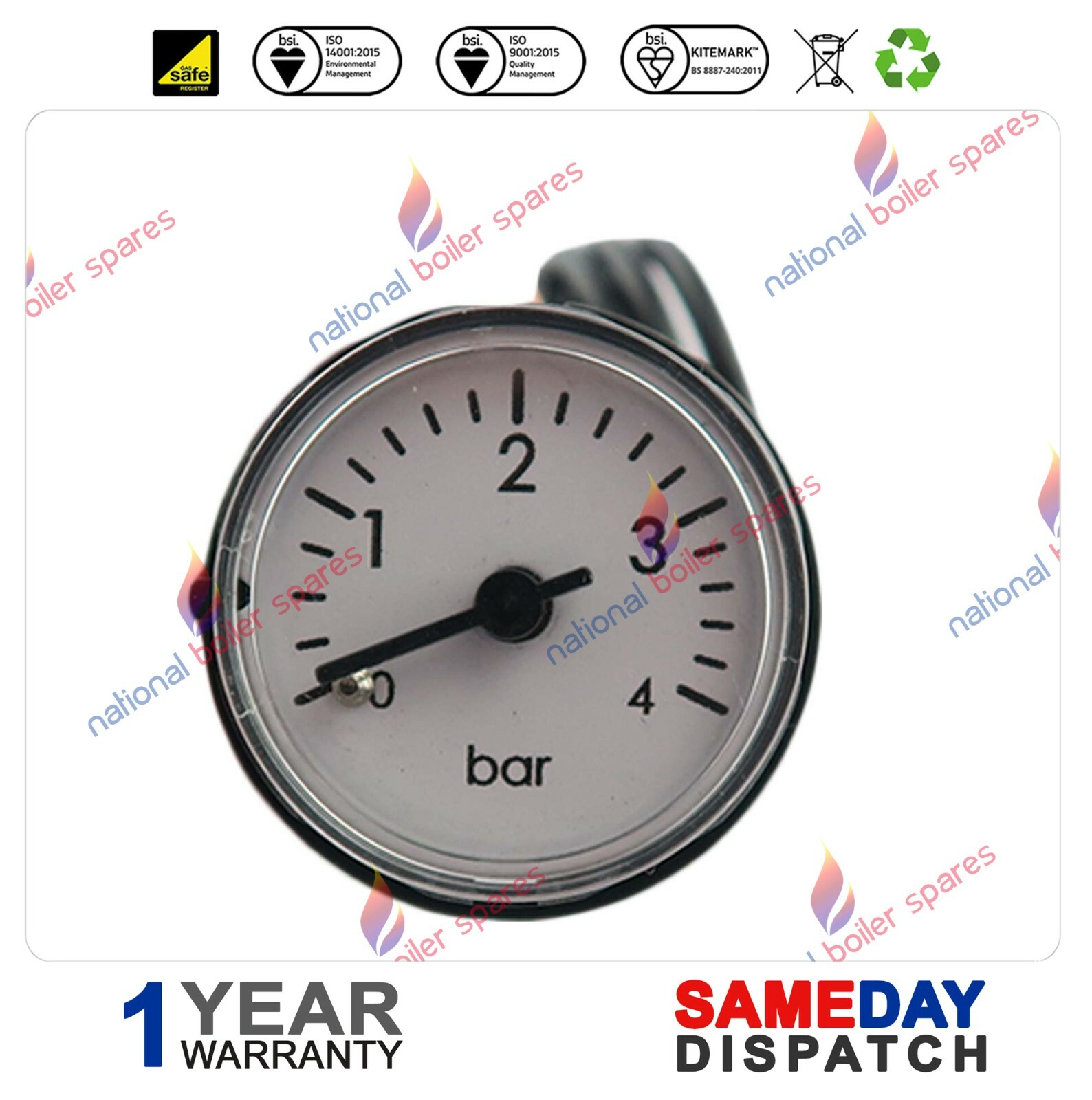Worcester 87161164280 Pressure Gauge - Black for sale online | eBay