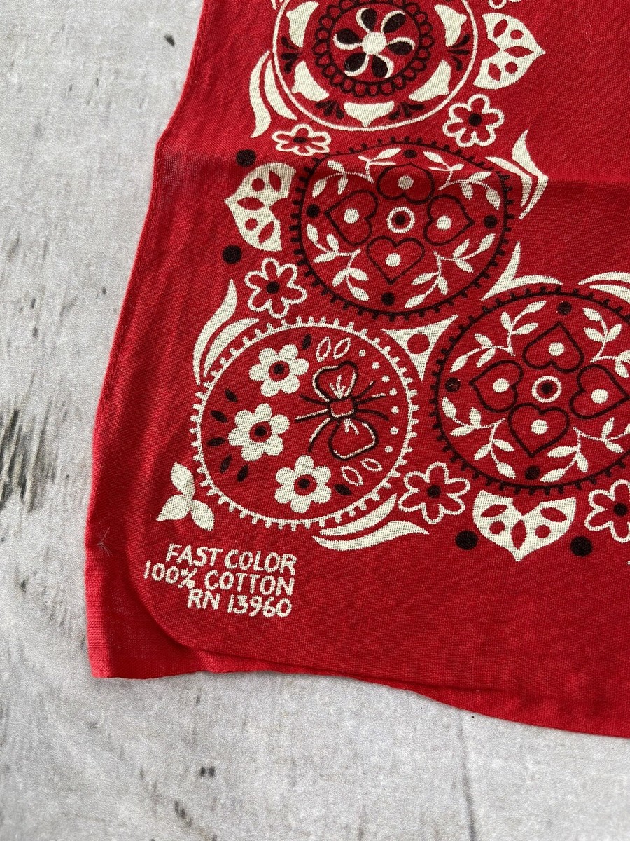 Vintage 1940s Paisley NOS Bandana Fast Color Cotton 21x20 RN