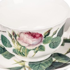 Roy Kirkham Latte Tasse – Bone China Porzellan, Rosen-Design, 480 Ml, Mikrowellen- Und Spülmaschinenfest