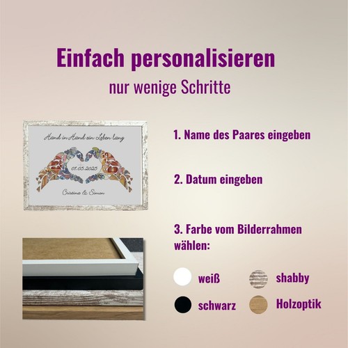 Jahrestag Geschenk Hochzeitstag Geldgeschenk mit Namen Gutschein Glückwunsch - Bild 5 von 15