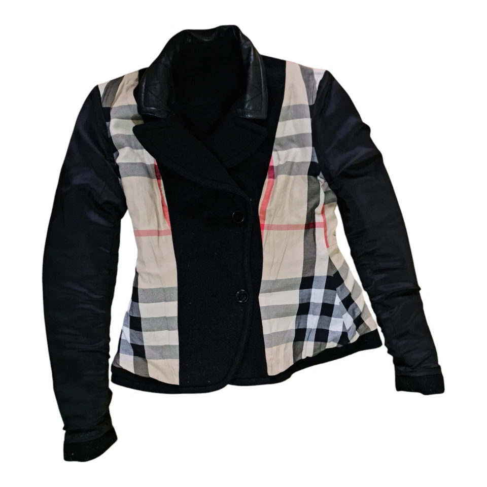 Burberry Brit женщин клетку PeaCoat nova чек смесь короткий черный размер США 4 FRA 36 - Изображение 4 из 4