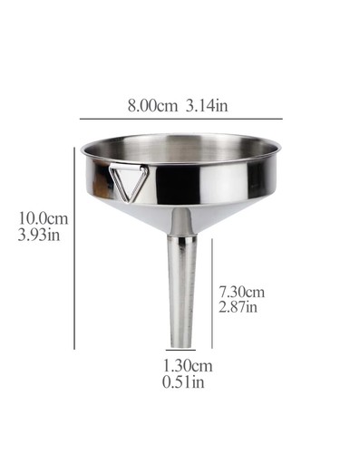 Stainless Steel Funnel With Filter Minimalist Kitchen Funnel For Household - Picture 3 of 5