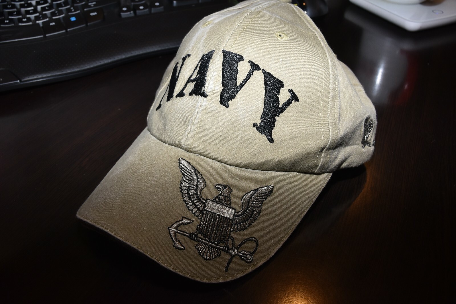 NAVY EAGLE CREST cap hat adjustable - image 1