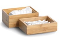 Zeller Kosmetik-Organizer Ordnungsboxen Bambus 2Er-Set 4,5 X 11 X 10 Cm