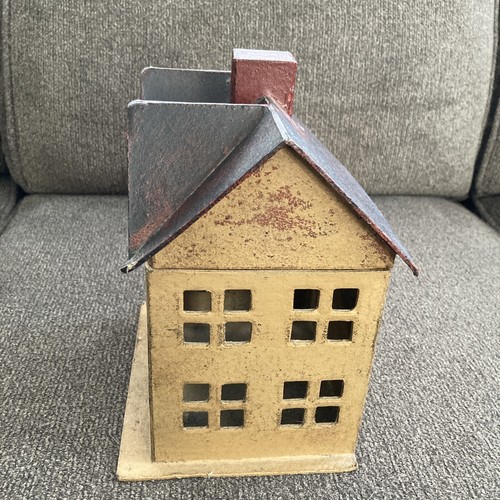 Primitive Grungy Mustard Star Waxed Cardboard Small House Country Decor 8.5" x 7 - Picture 7 of 11