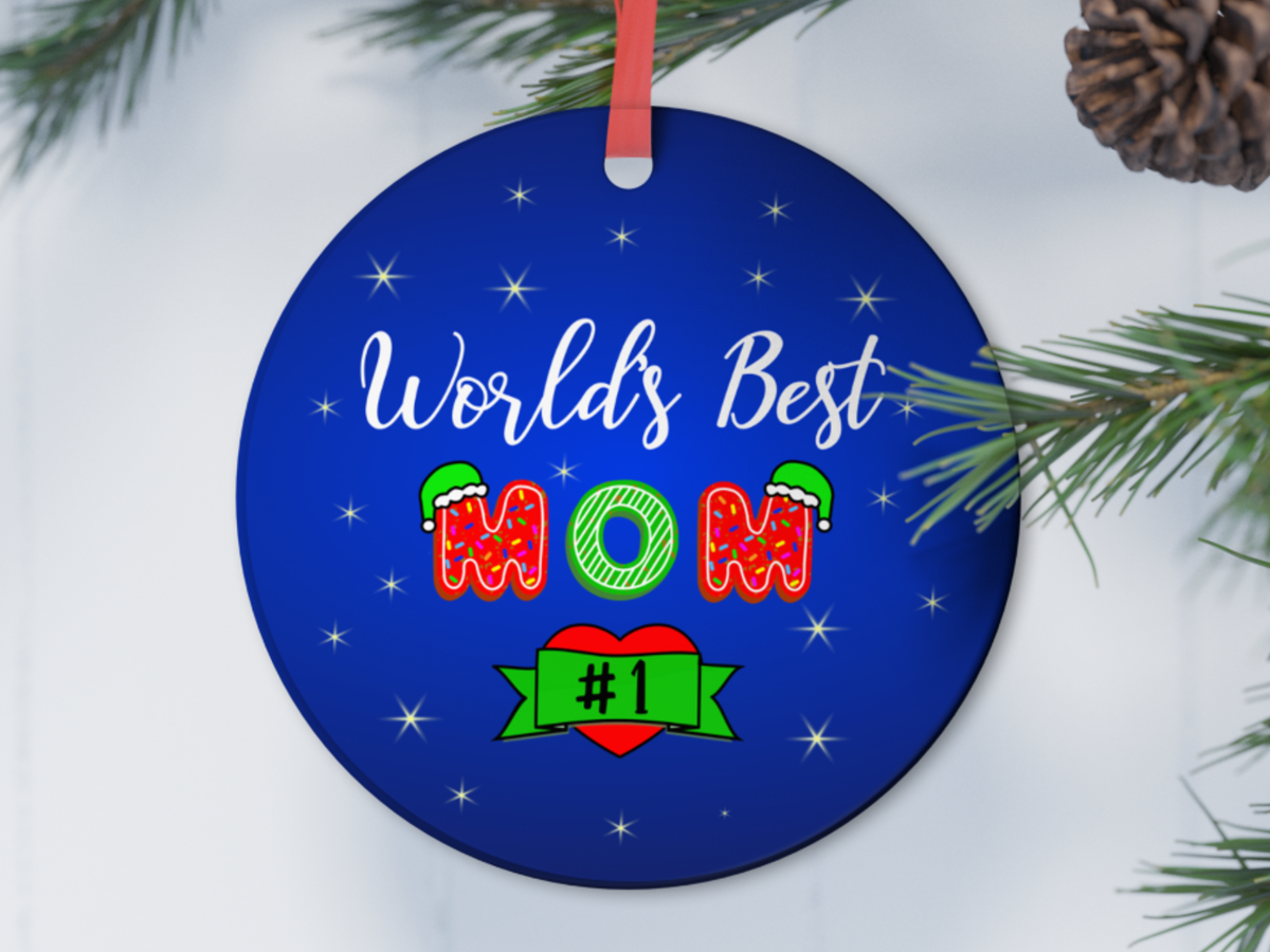 World's Best Mom Christmas Ornament, Mom ornament, Gift for mom