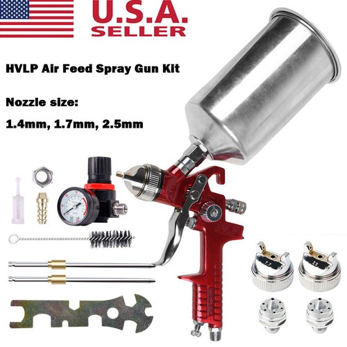 3 Nozzle HVLP Air Spray Gun Kit Auto Paint Car Primer Detail Basecoat Clearcoat eBay