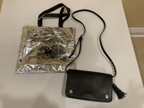NEW David Jones Black Faux? Leather Shoulder Cross Body Bag