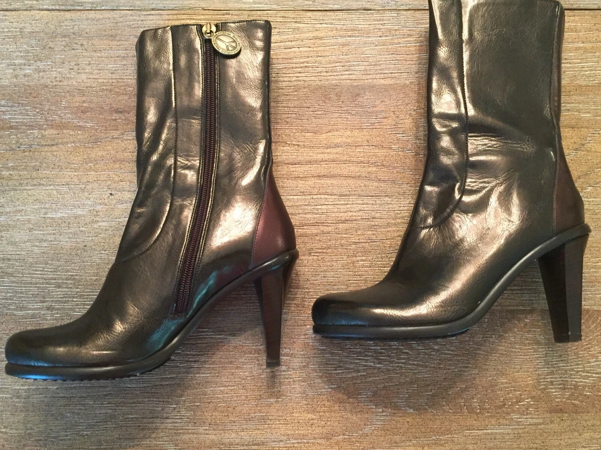Garnet Hill Donald Pliner Brown Bronze Metallic Boots Booties Size 6 Mid Calf eBay