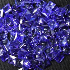 Natural CERTIFIED 21 Pcs Tanzanite Purple Square Cut Loose Gemstone 5x5 mm Lot