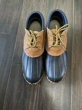 LL BEAN Made In USA Maine Hunting Leather Rubber Duck Rain Shoes Size 8