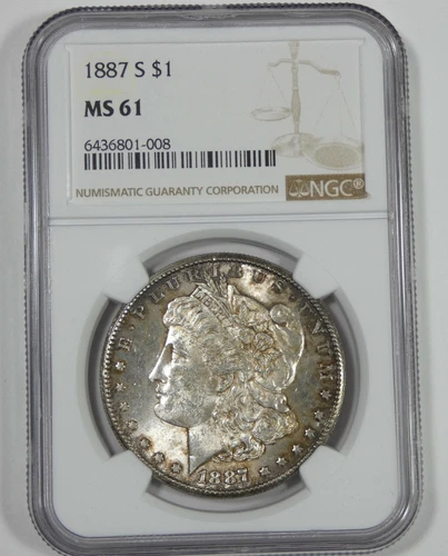 1887-S Morgan Dollar CERTIFIED NGC MS 61 Silver Dollar
