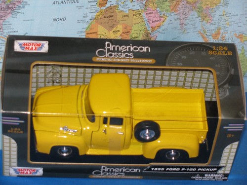 1/24 1955 FORD F-100 PICKUP YELLOW AMERICAN CLASSICS PREMIUM DIE-CAST BRAND NEW - Picture 4 of 12