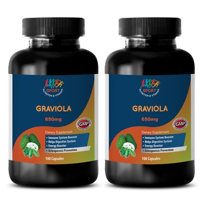  Graviola (leaf powder) 650mg Stem Cell Anti- Aging Natural Formula 2B