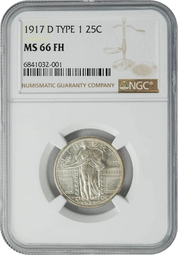 1917-D Standing Liberty Quarter 25c Type 1 MS66 FH NGC 949532-1