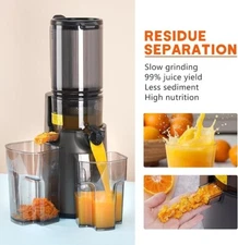 Cold Press Juicer, Amumu Slow Masticating Machines with 5.3" Extra Large Feed